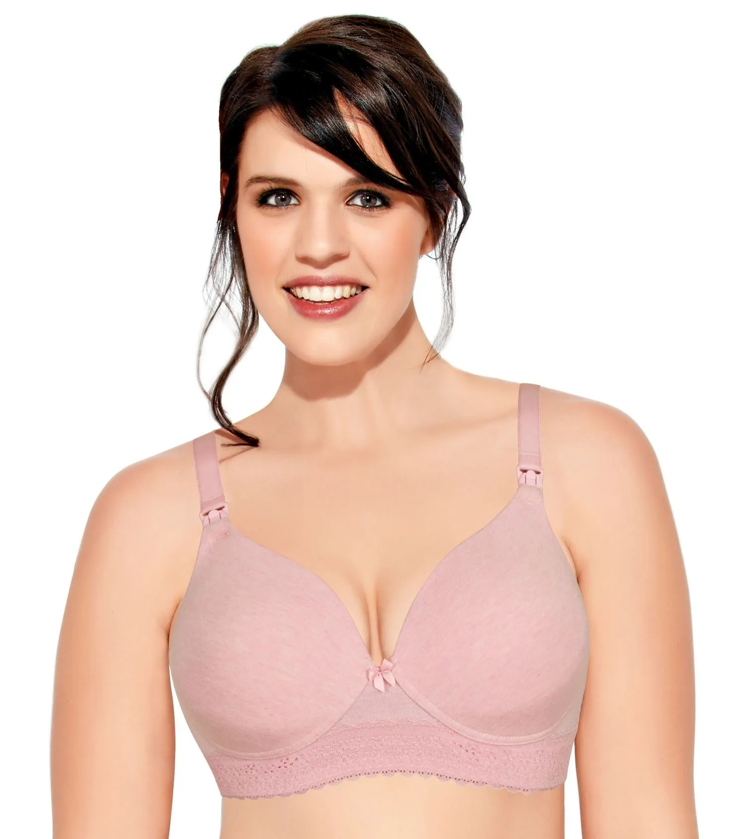 Enamor MT01 Nursing T-Shirt Bra - Padded Wirefree High Coverage - Orchid Melange - MT01