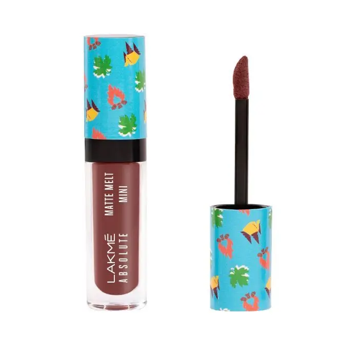 Lakme Absolute Matte Melt Mini Liquid Lip Colour, Brown Souvenir, 2.4 ml