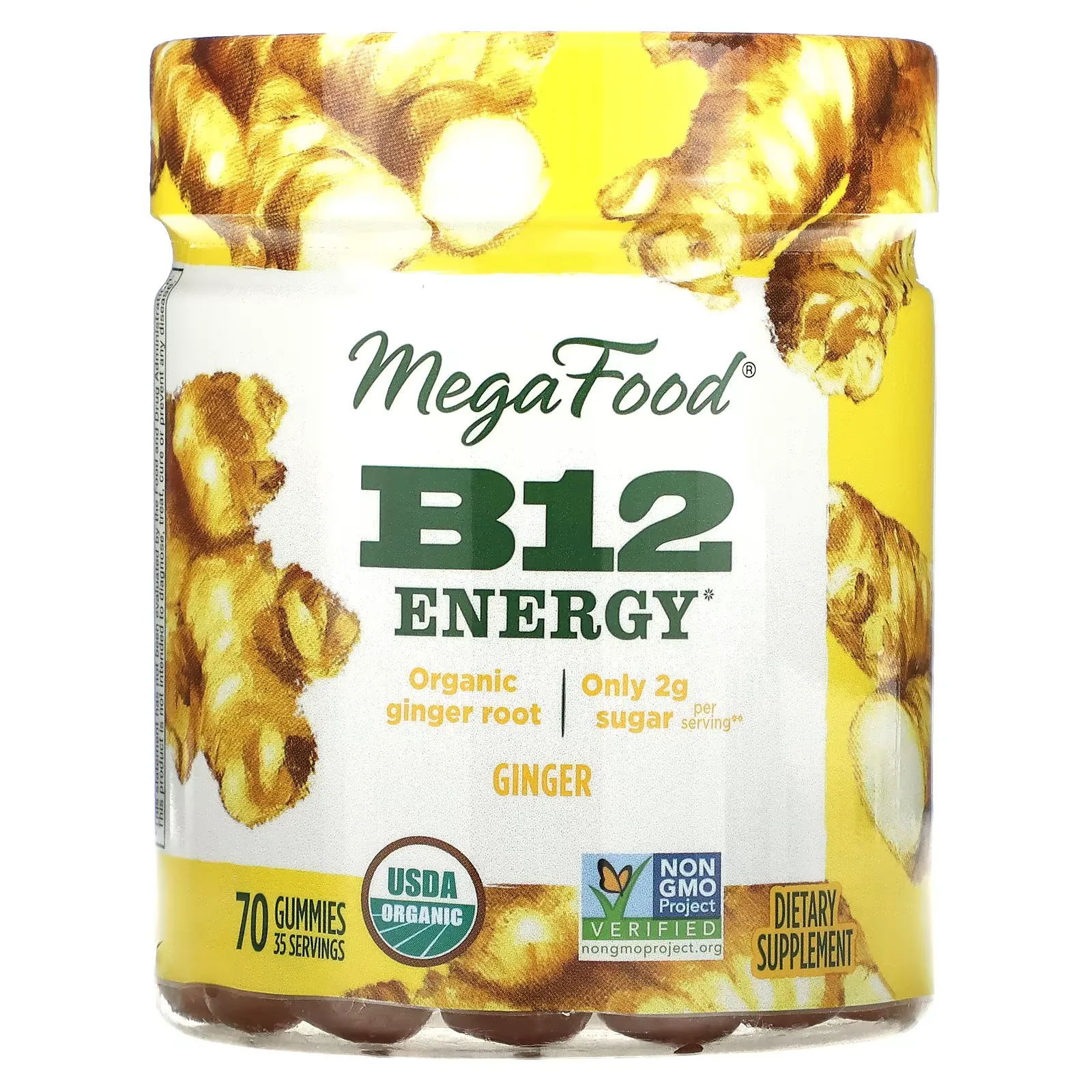 B12 Energy, Ginger, 70 Gummies