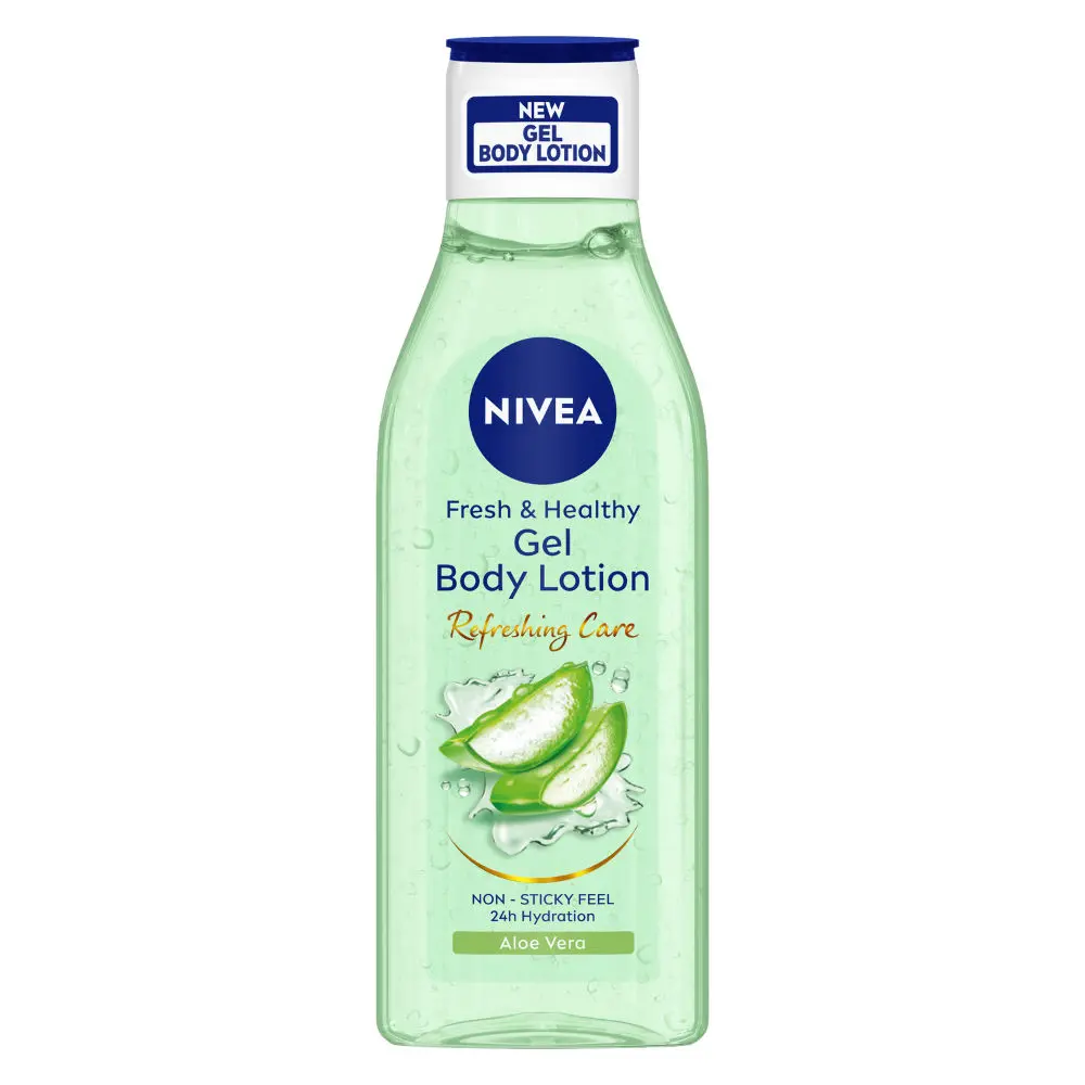 NIVEA Aloe Vera Gel Body lotion, Refreshing Care for 24H hydration, Non-Sticky & fast absorbing Body lotion for fresh and healthy skin, 200 ml