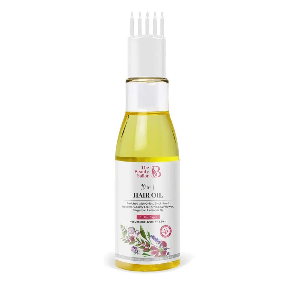 The Beauty Sailor 10 in 1 Hair Oil | Onion, Black Seed, Sunflower, Lavender Oil Extracts | Promotes Hair Growth | for All Hair Types |Hair Oil for Men and Women | 100 ml