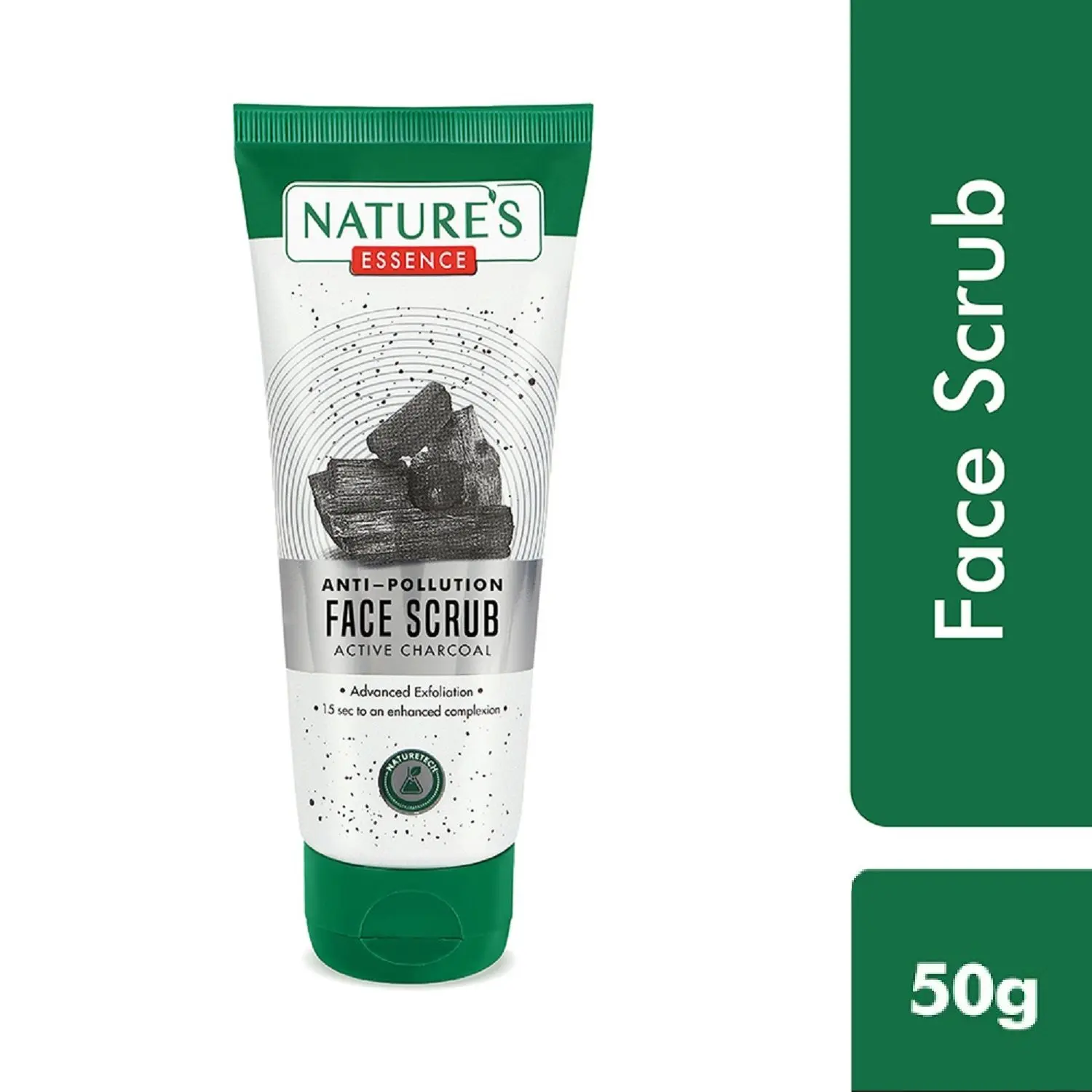 Natures Essence Anti Pollution Charcoal Face Scrub, 50 ml