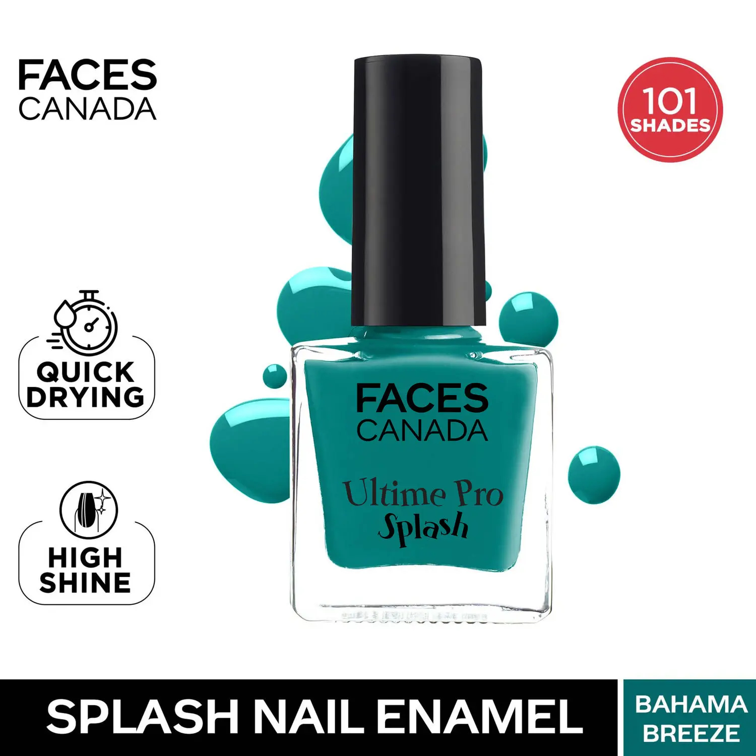 Faces canada Ultime Pro Splash Nail Enamel I Quick-drying I Longlasting I Chip-defiant I Smooth application I Bahama Breeze 58 5ml