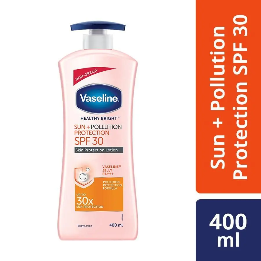 Vaseline Sun + Pollution Protection SPF 30 Body Lotion, Upto 30X Sun Protection, 400 ml