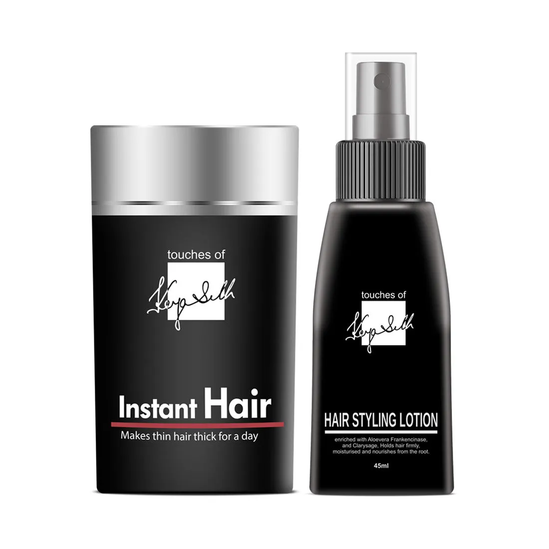 Keya Seth Instant Hair-Hair Building Fibers & Hair Styling Lotion, Studio Styling&setting Combo Pack