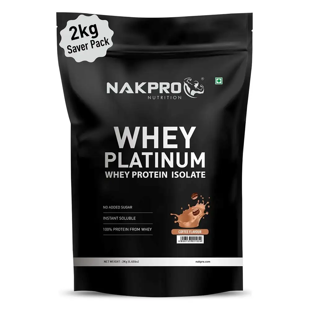 Nakpro Whey Platinum Whey Protein Isolate,  2.2 lb  Coffee (Pack of 2)