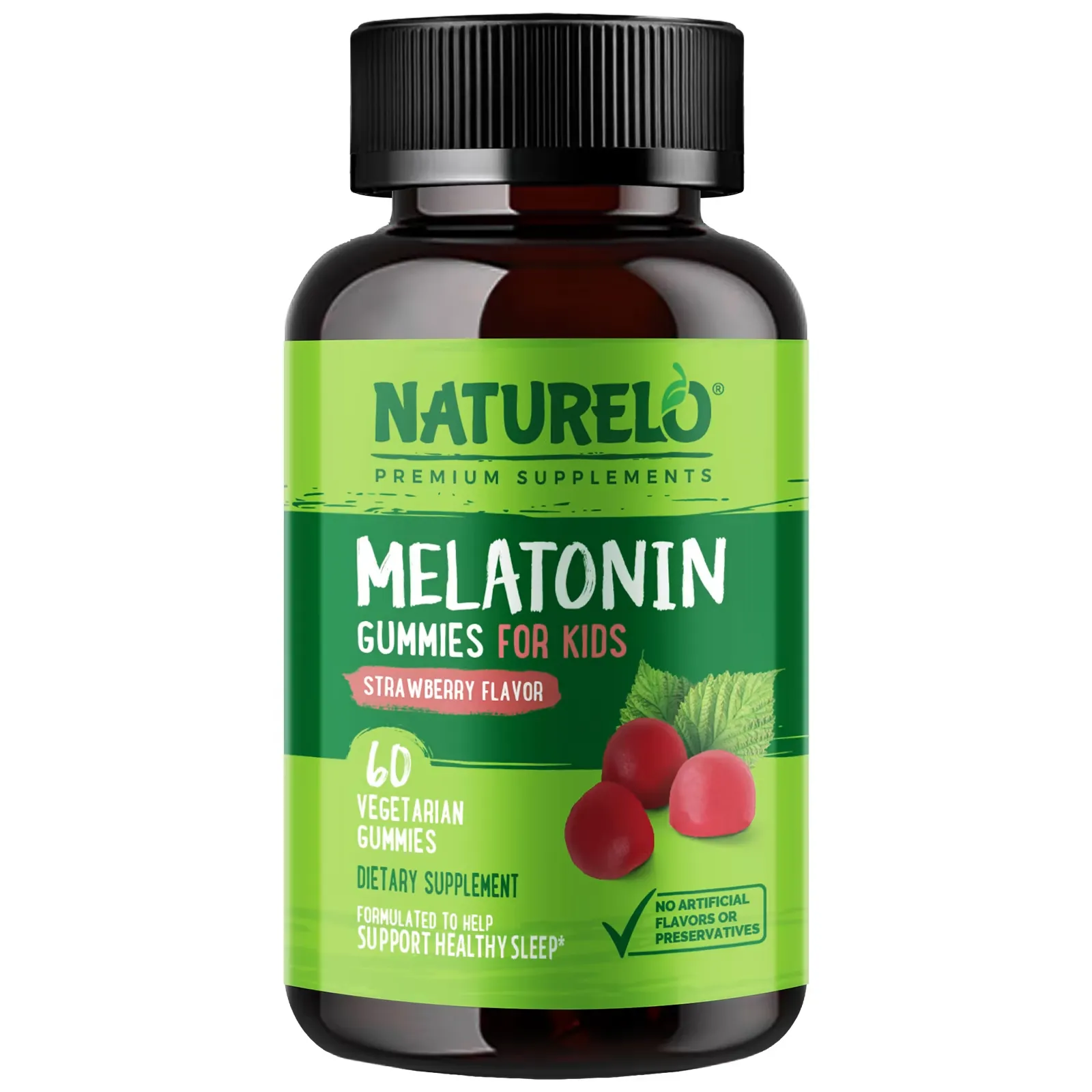 Melatonin Gummies For Kids, Strawberry, 60 Vegetarian Gummies