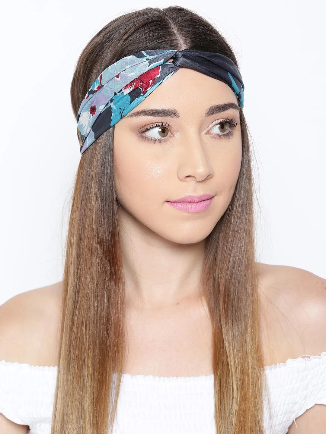 Blueberry Multi Coloured Printes Satin Hairband