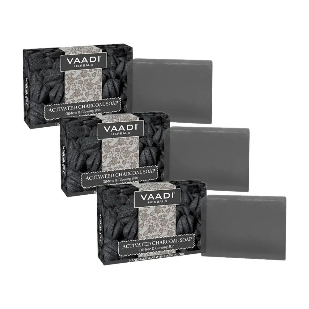 Vaadi Herbals Activated Charcoal Soap - Pack of 3