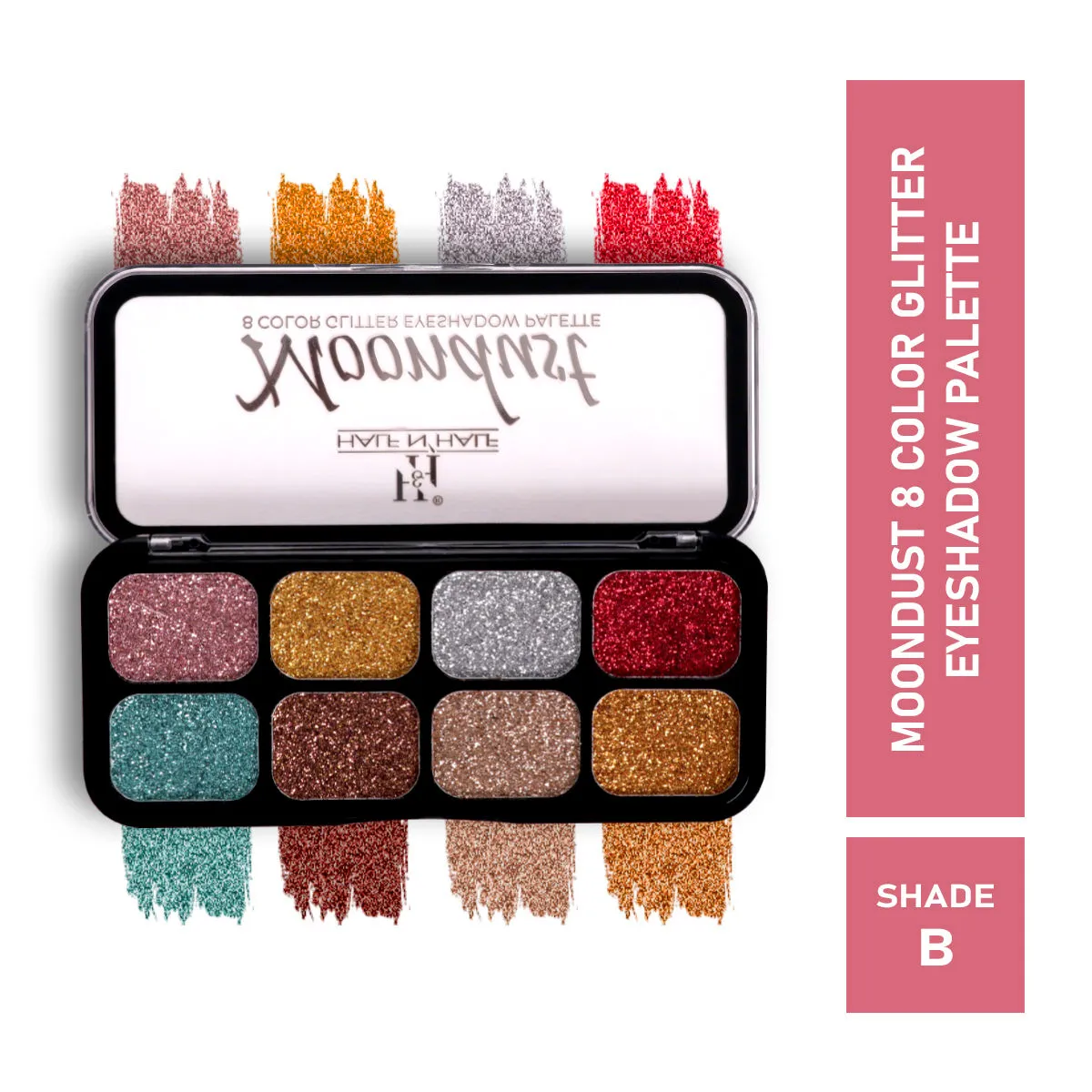 Half N Half Moondust 8 Color Glitter Eyeshadow Palette - Multicolor-02