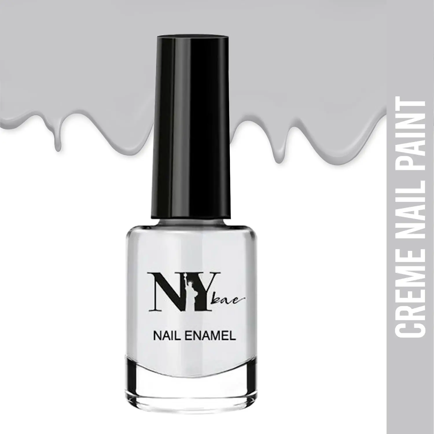 NY Bae Creme Nail Enamel - Hummus 6 (6 ml) | Grey | Smooth Creamy Finish | Rich Colour Payoff | Chip Resistant | Quick Drying | One Swipe Application | Vegan | Cruelty & Lead Free | Non-Toxic