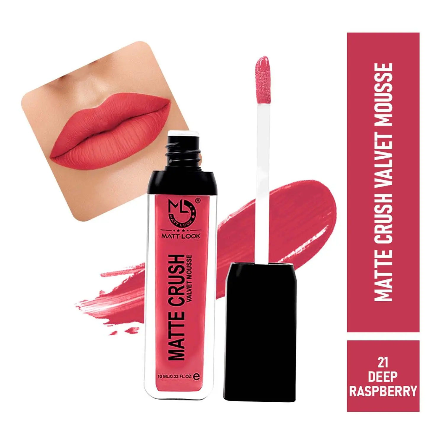 Matt look Matte Crush Velvet Mousse Lipstick, Deep Raspberry (10ml)