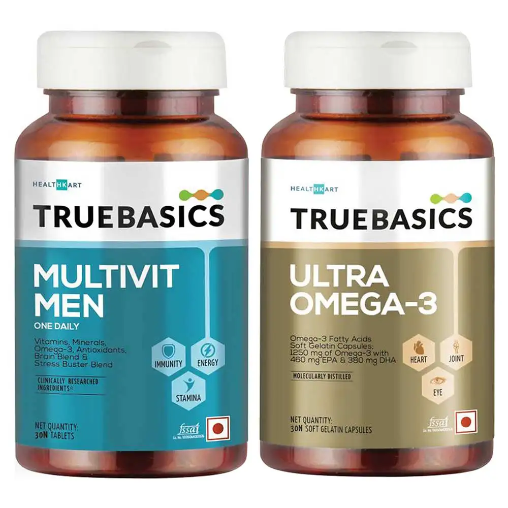 TrueBasics Multivit Men with Ultra Omega 3 OP,  2 Piece(s)/Pack  Unflavoured