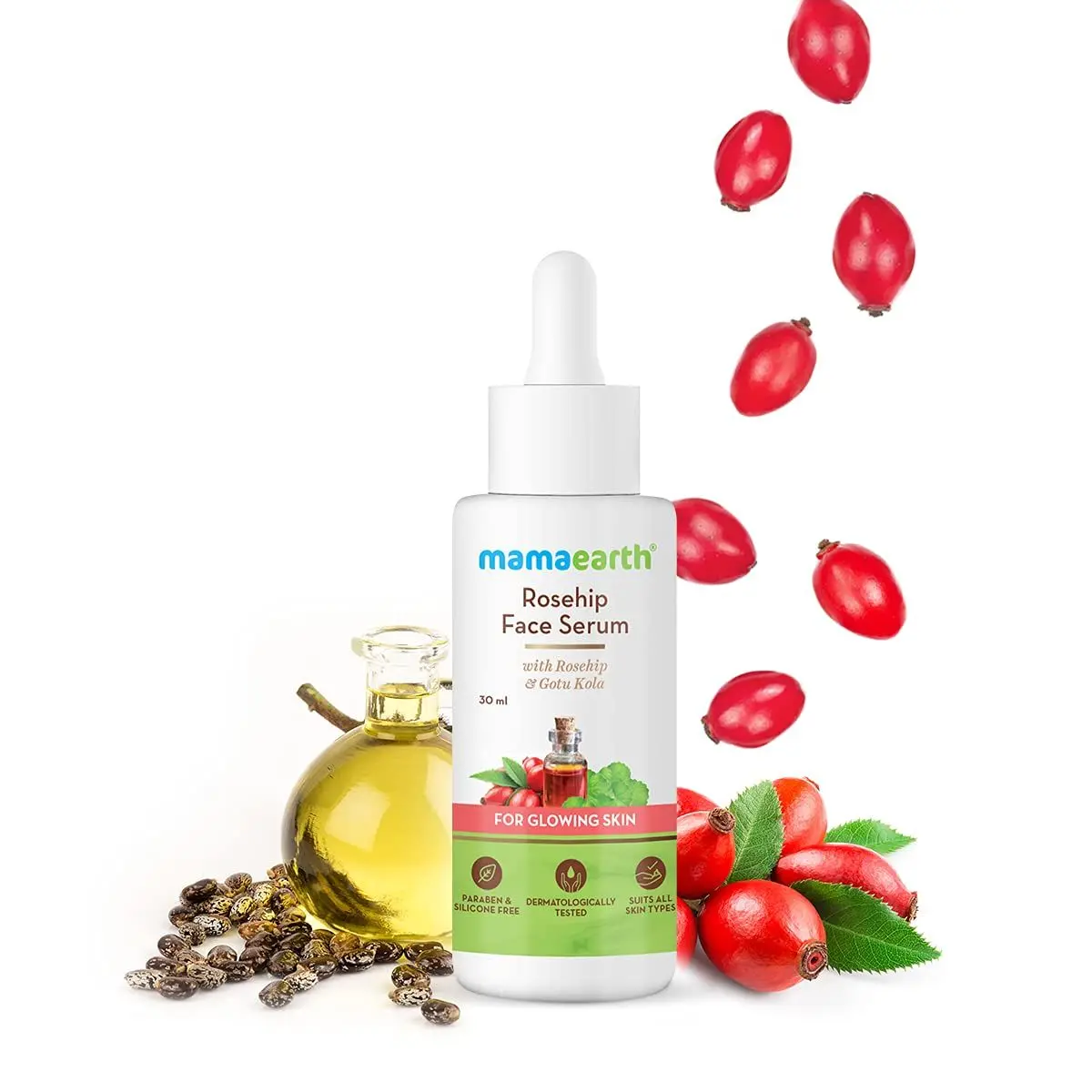 Mamaearth Rosehip Face Serum for Glowing Skin, with Rosehip & Gotu Kola for Glowing Skin - 30 ml