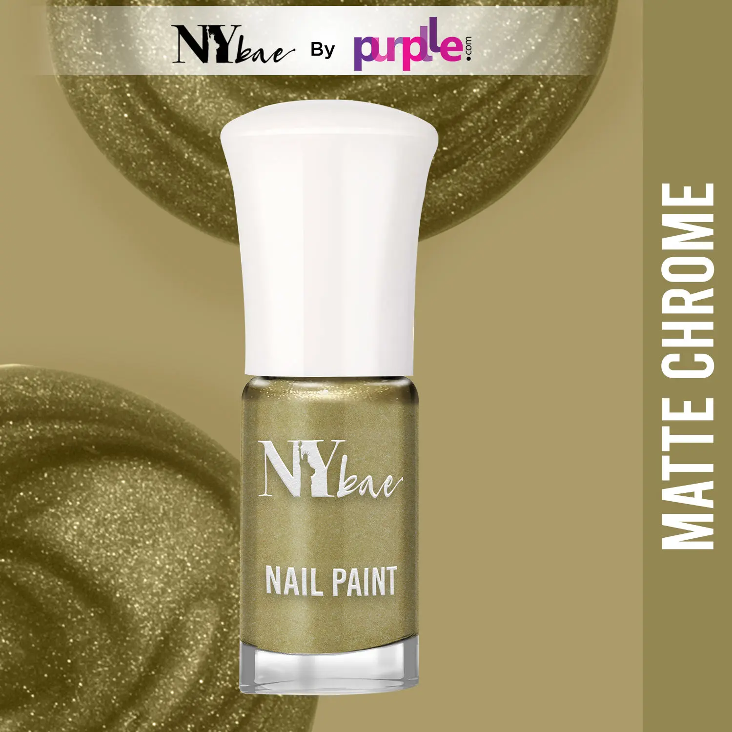 NY Bae Matte Chrome Nail Paint - Bronze Velvet 01 (3 ml) | Brown | Rich Pigment | Chip-proof | Travel Friendly | Cruelty Free