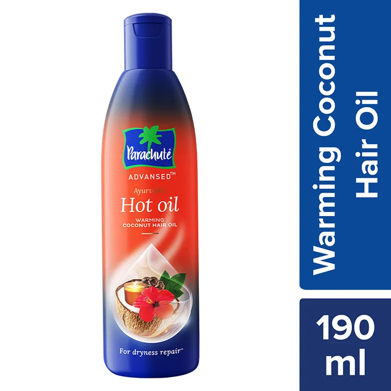 Parachute Advansed Ayurvedic Hot Oil, Warming Coconut Hair Oil, Frizz Free Hair