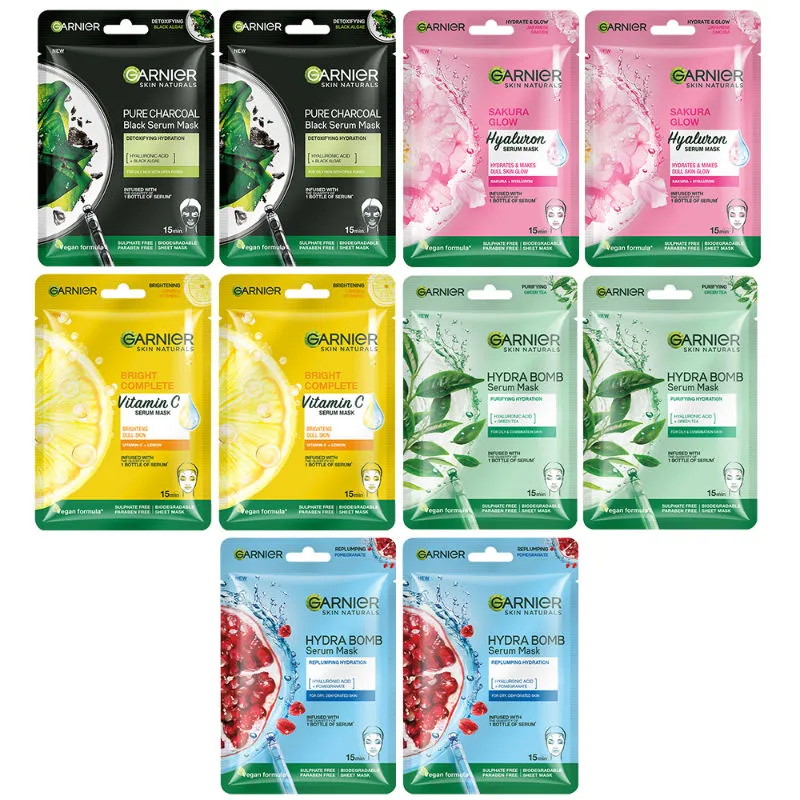 Garnier Skin Naturals Face Serum Sheet Mask Pack of 10