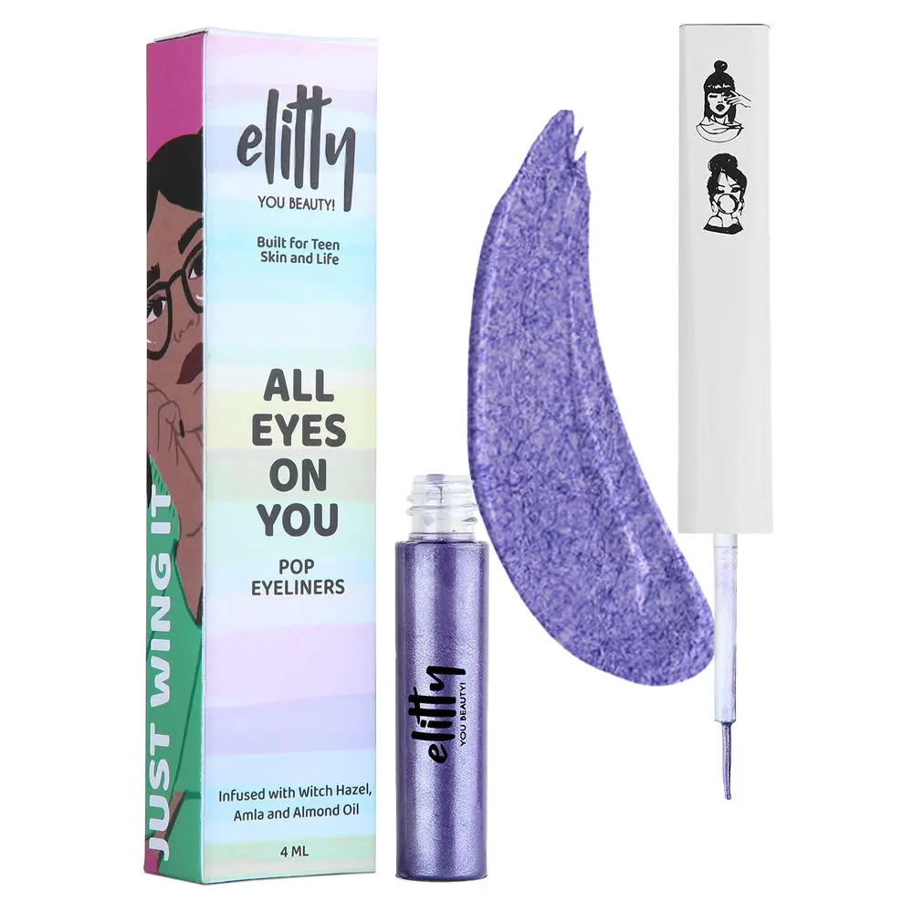 Elitty Pop Liquid Eyeliner, Smudge Proof, Water Proof, Infused with Witch Hazel, Vegan & Cruelty Free - Lucid Dreaming (Purple -Metallic)