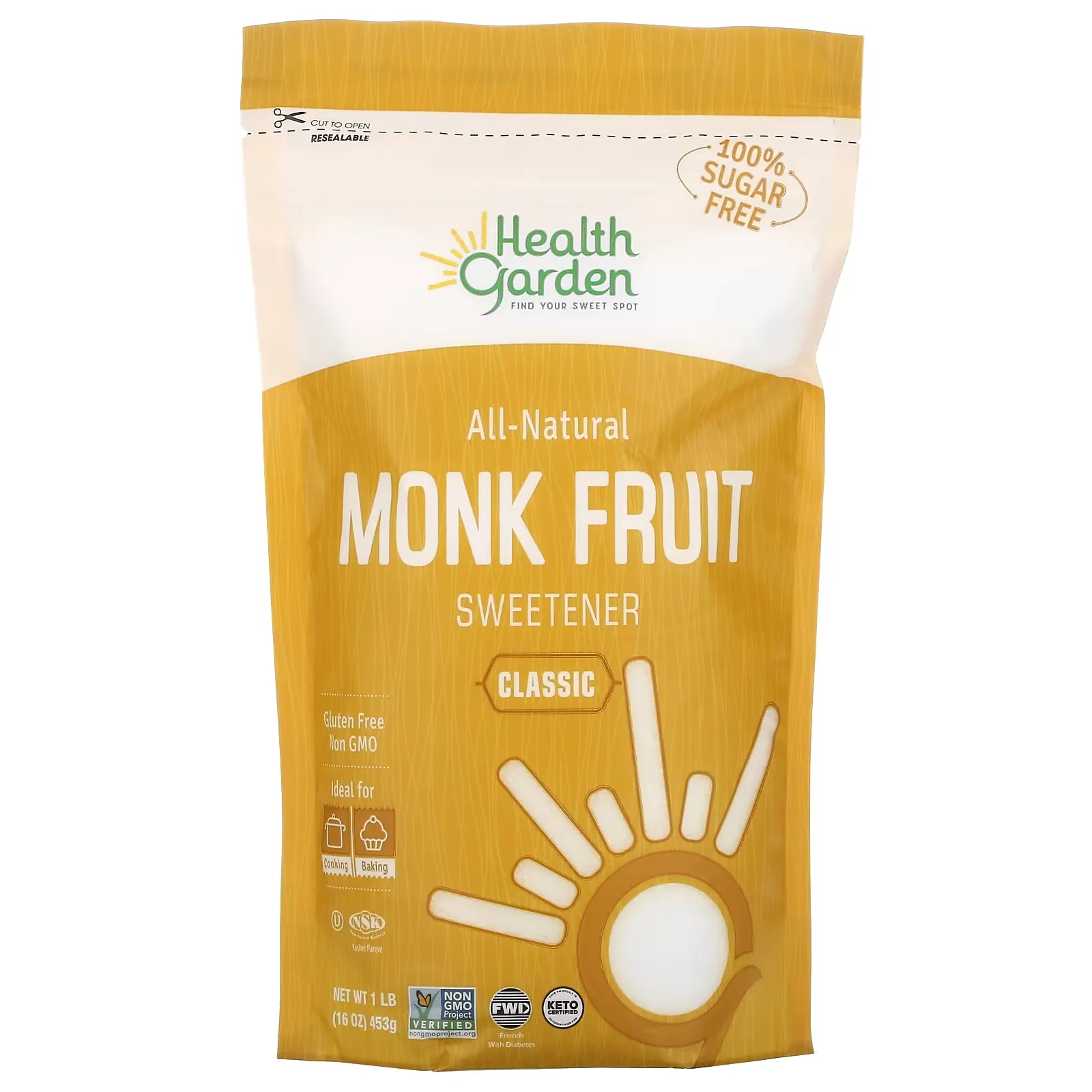 All-Natural Monk Fruit Sweetener, Classic, 1 lb (453 g)