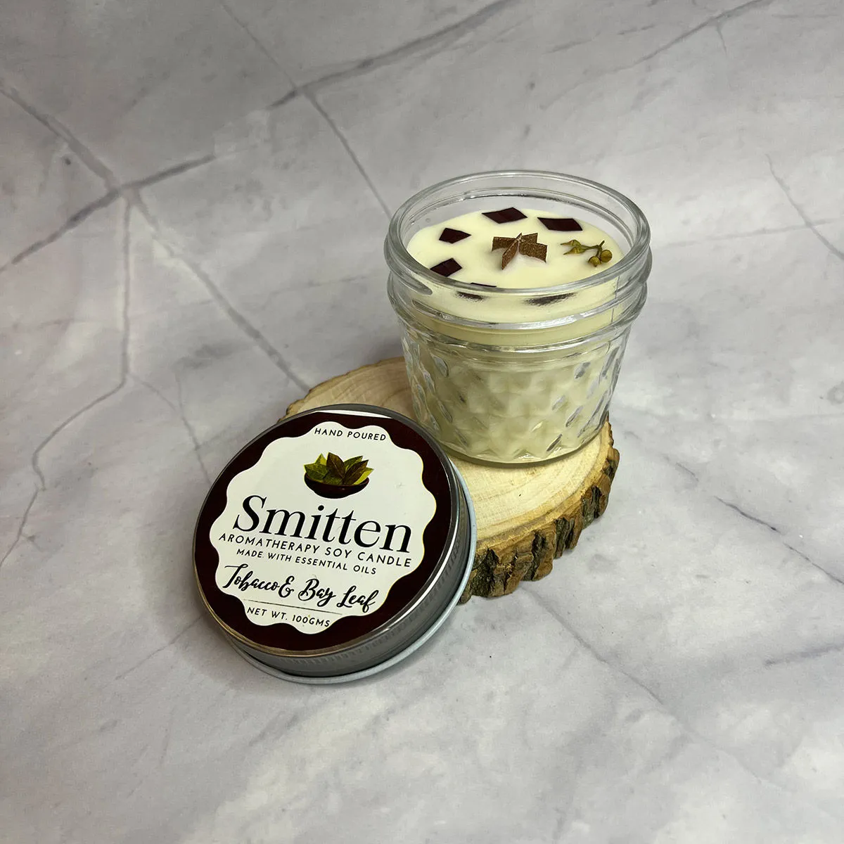 Smitten Aromatherapy Candle Tobacco And Bay Leaf