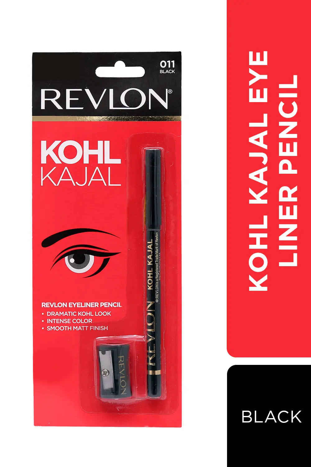 Revlon KohlA KajalA  Pencil - Black (1.14 g) with free sharpener