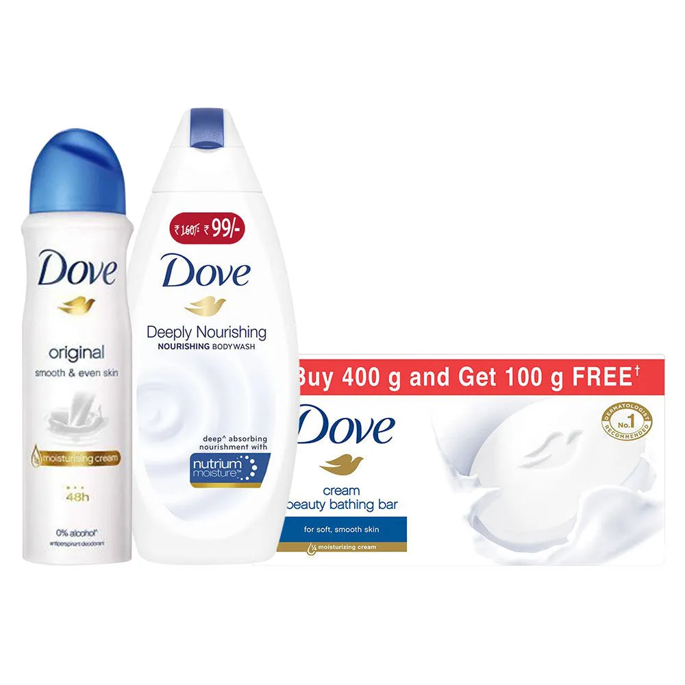 Dove Deeply Nourishing Body Wash & Bathing Soap With Original Deodorant For Women