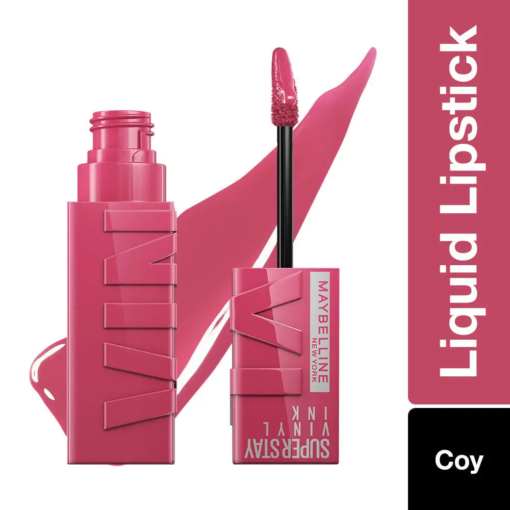 Maybelline Superstay Vinyl Ink Liquid Lipstick, Coy | High Shine That Lasts for 16 HRs | Enriched With Vitamin E & Aloe