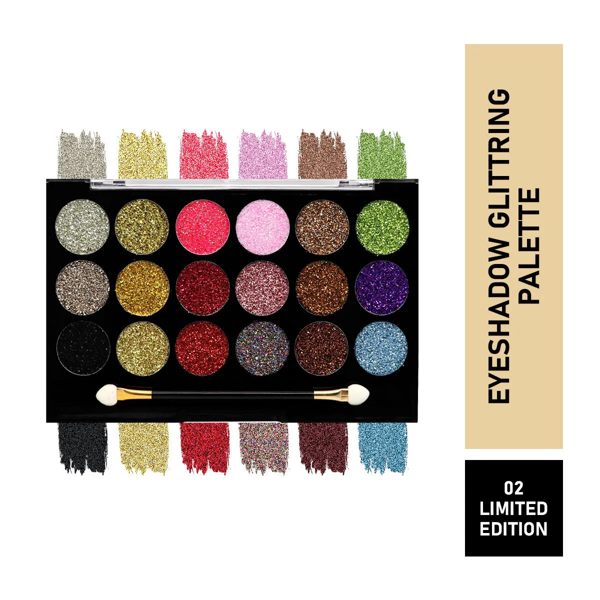 Matt look Glitterz N Highlight 18 Color Glittering Eyeshadow Palette - Limited-edition