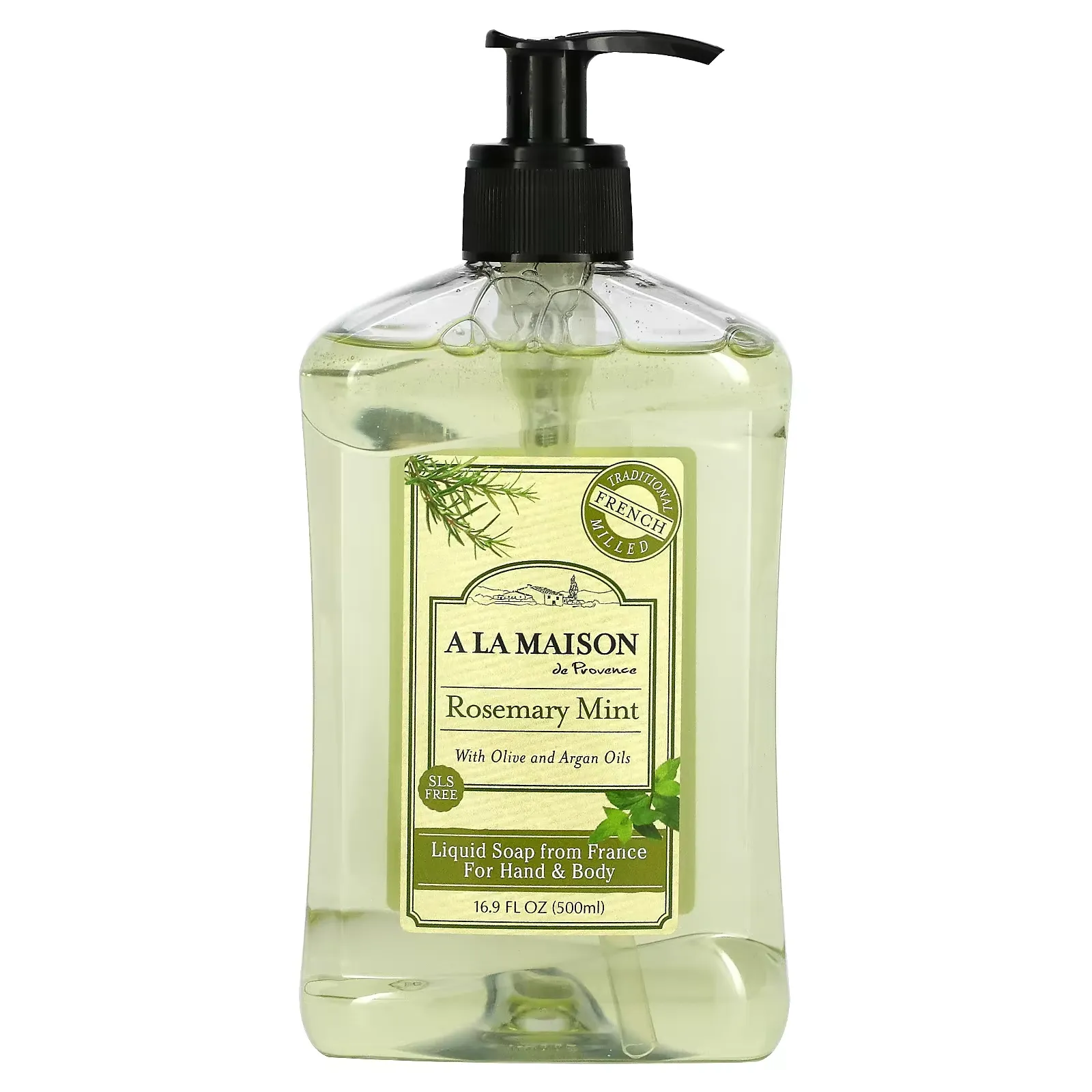 Liquid Soap For Hand & Body, Rosemary Mint, 16.9 fl oz (500 ml)