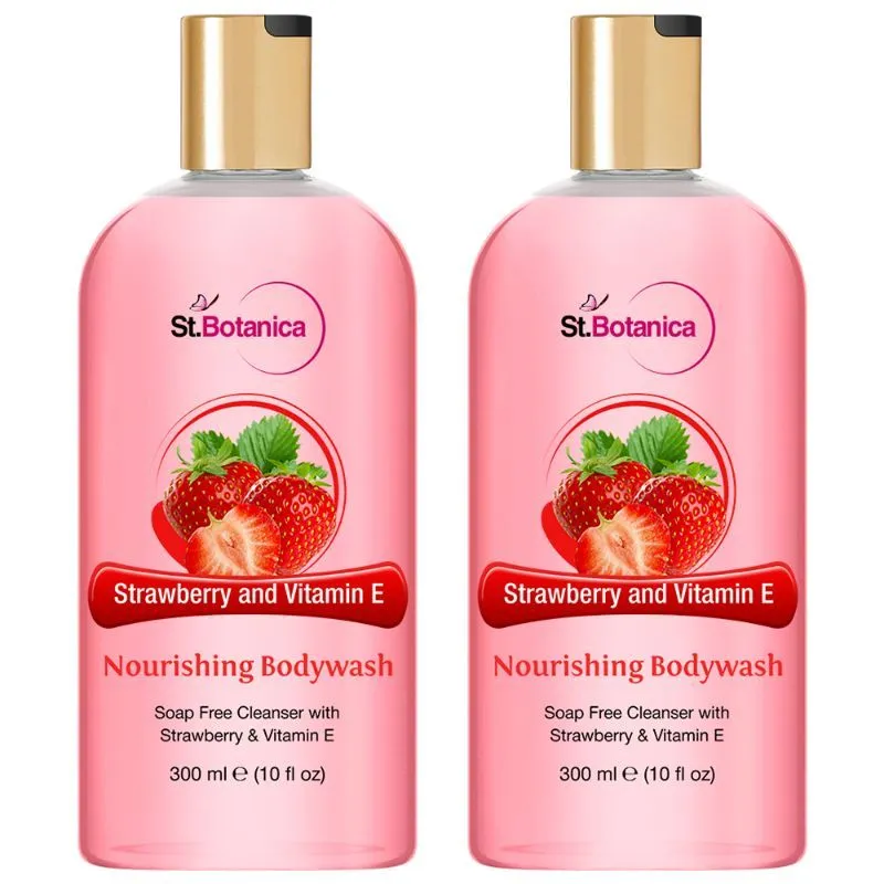 St.Botanica Strawberry & Vitamin E Nourishing Luxury Body Wash (Pack of 2)