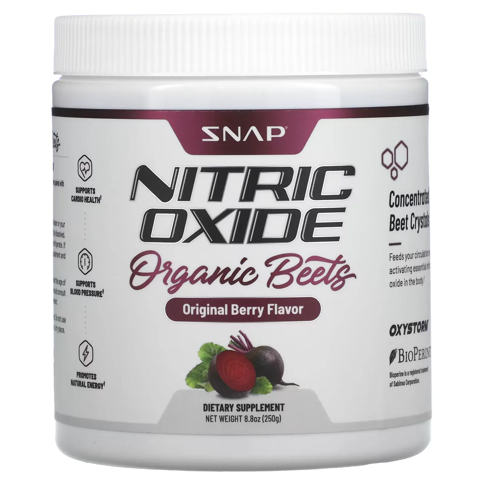 Nitric Oxide, Organic Beets, Original Berry, 8.8 oz (250 g)