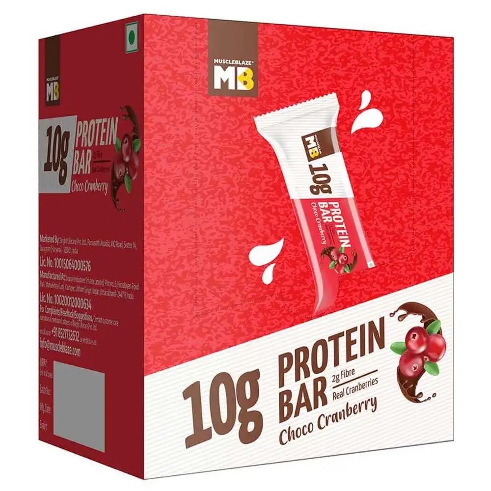 MuscleBlaze Protein Bar (10 gm Protein) OP,  6 bar(s)  Choco Cranberry