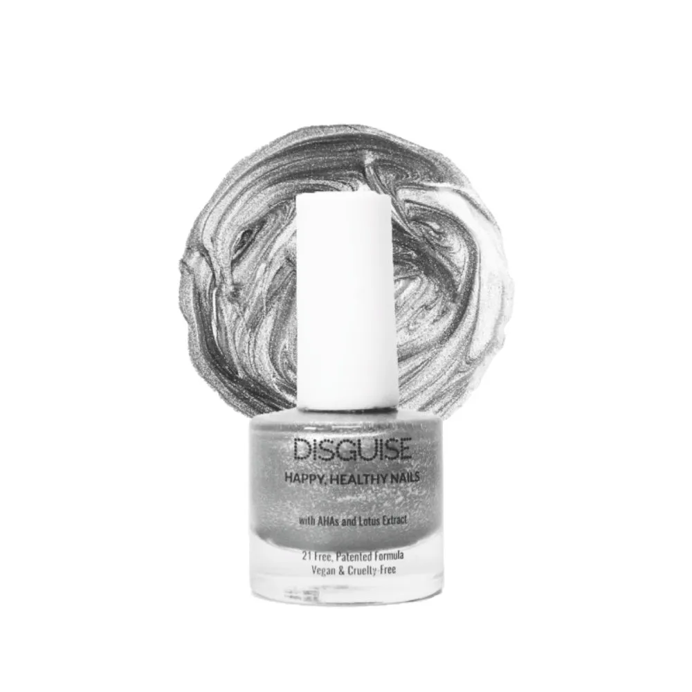 Disguise Cosmetics Happy Healthy Nail Polish with Ahas and Lotus Extract - Chrome Silver 140