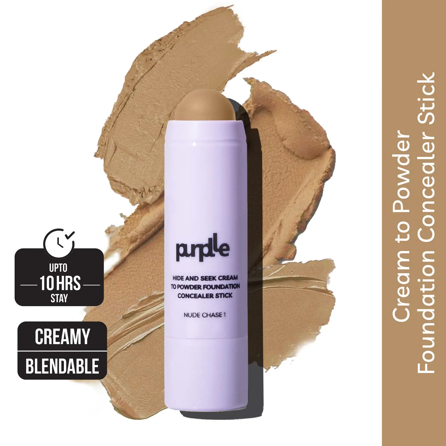 Purplle Hide and Seek Cream to Powder Foundation Concealer Stick Nude Chase 1