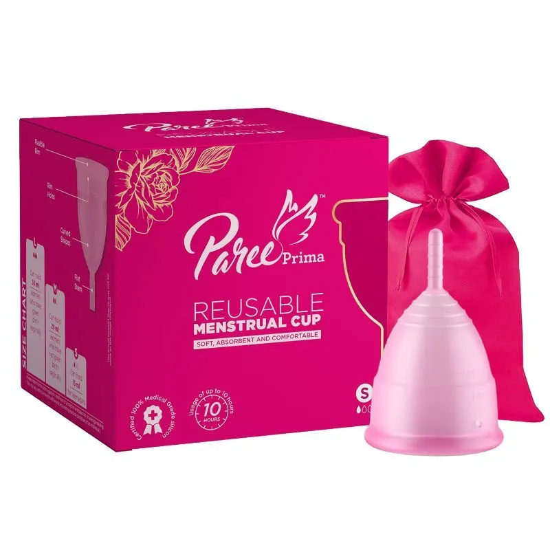 Paree Prima Reusable Menstrual Cup Small Size With Protection Pouch