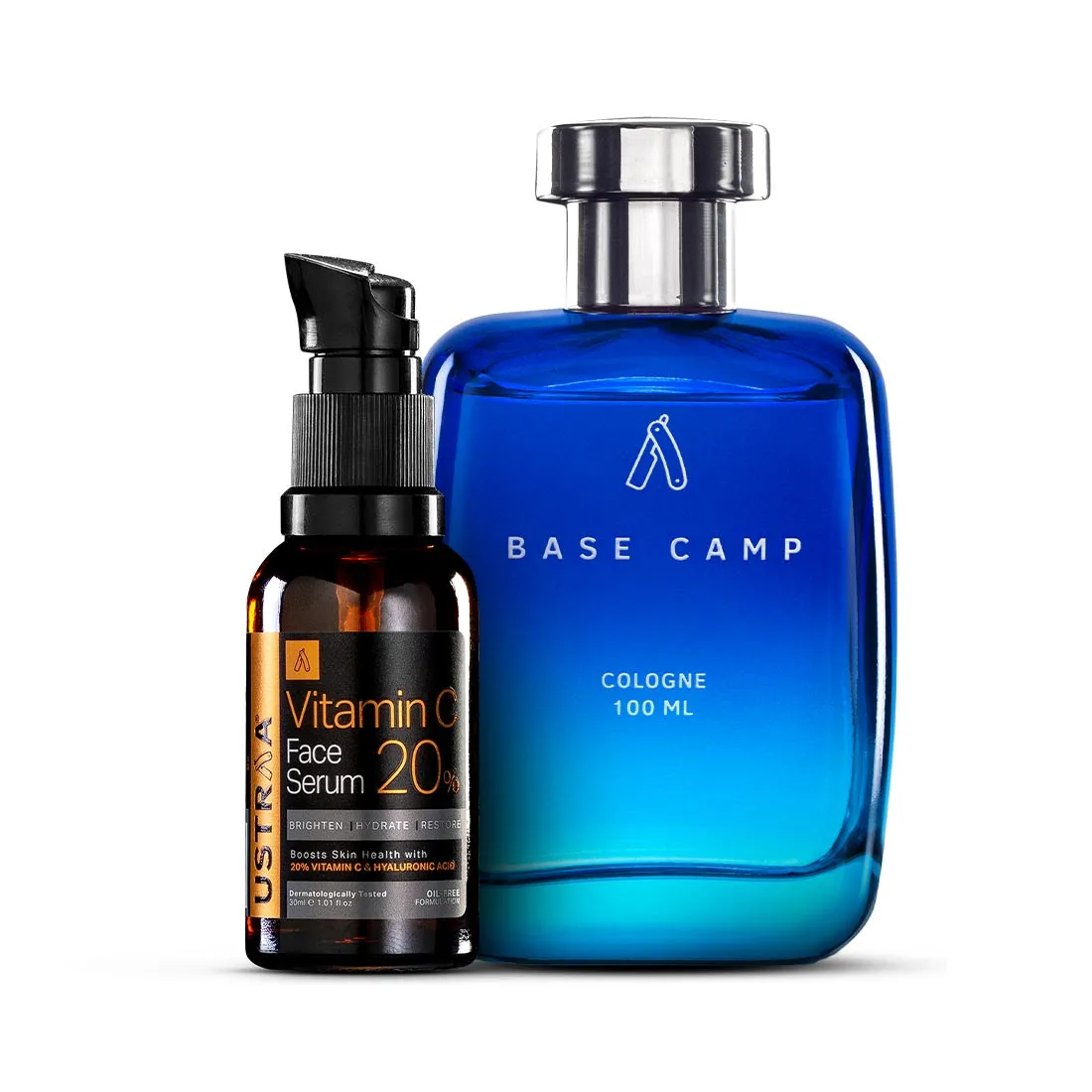 Ustraa 20% Vitamin C Face Serum & Base Camp Cologne Combo