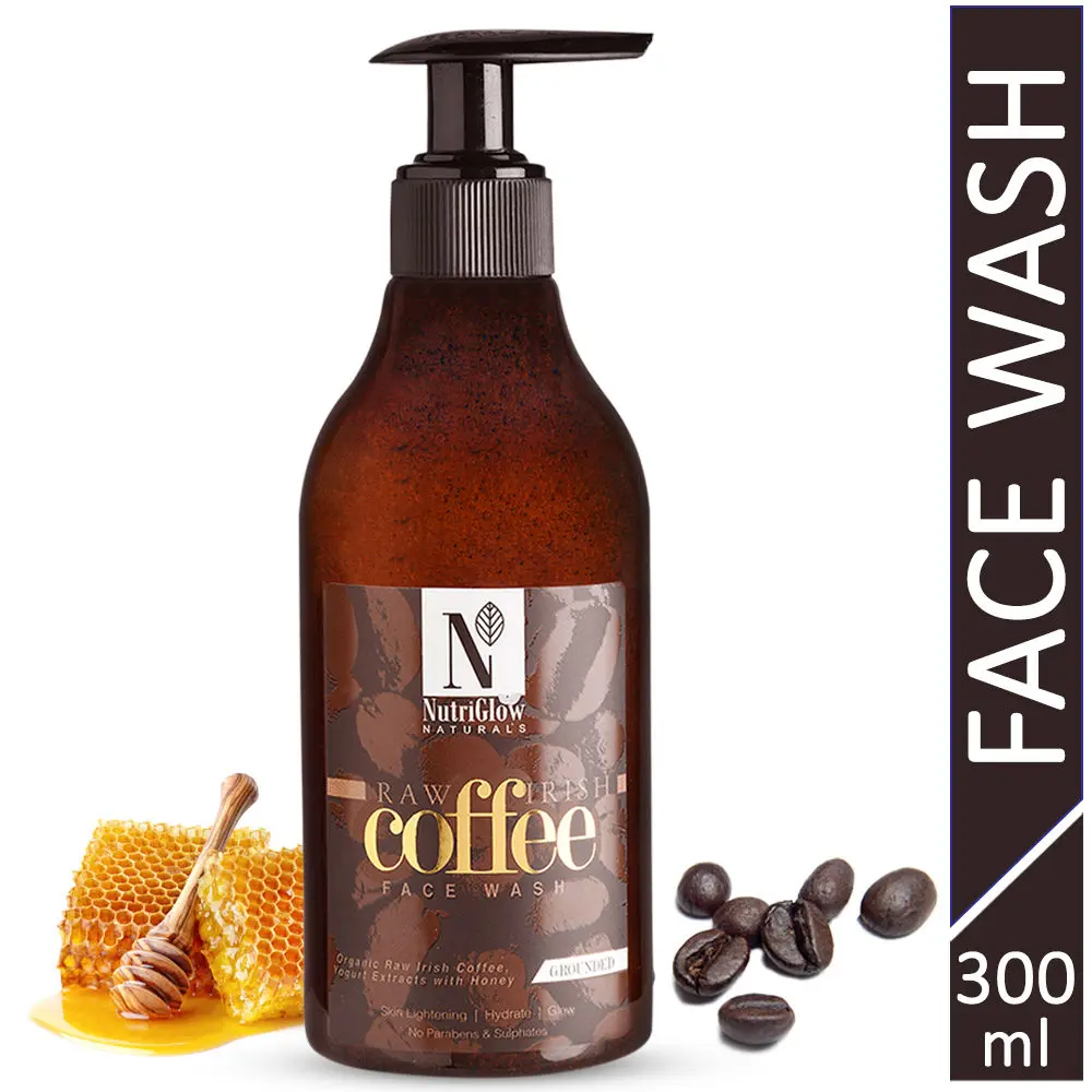 NutriGlow NATURAL'S Raw Irish Coffee Face Wash With Organic Raw Irish Coffee, 300 ml