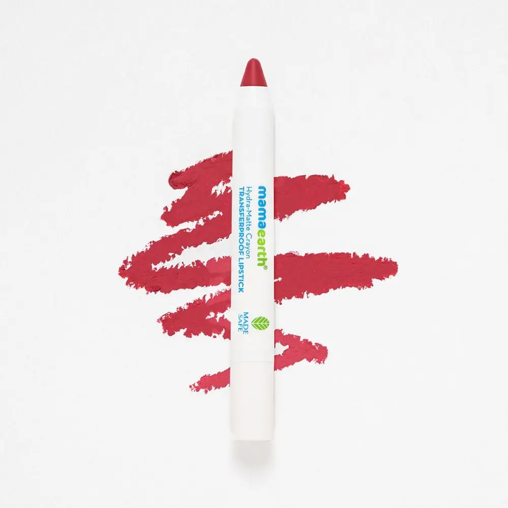 Mamaearth Hydra-Matte Crayon Transferproof Lipstick with Argan Oil - 01 Lychee Pink- 2.4 g