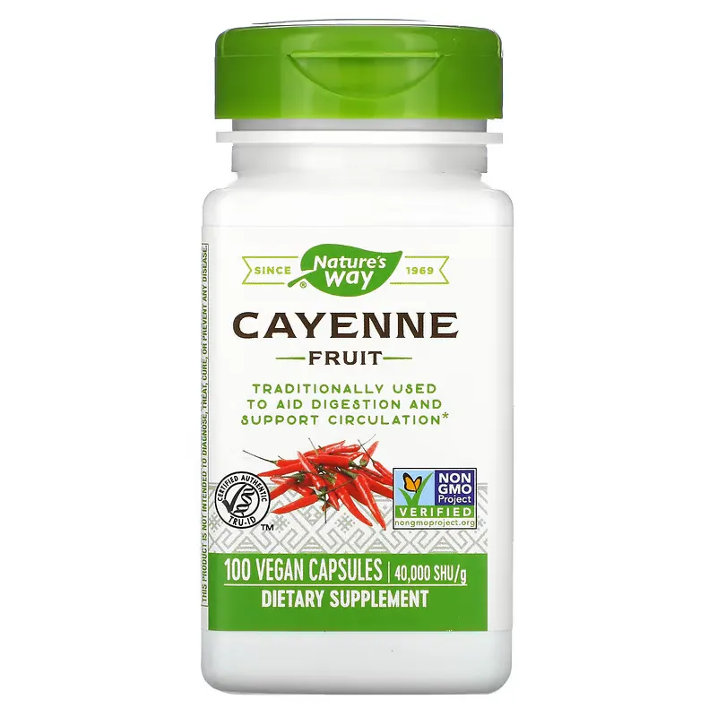 Cayenne Fruit, 40,000 SHU/g, 100 Vegan Capsules