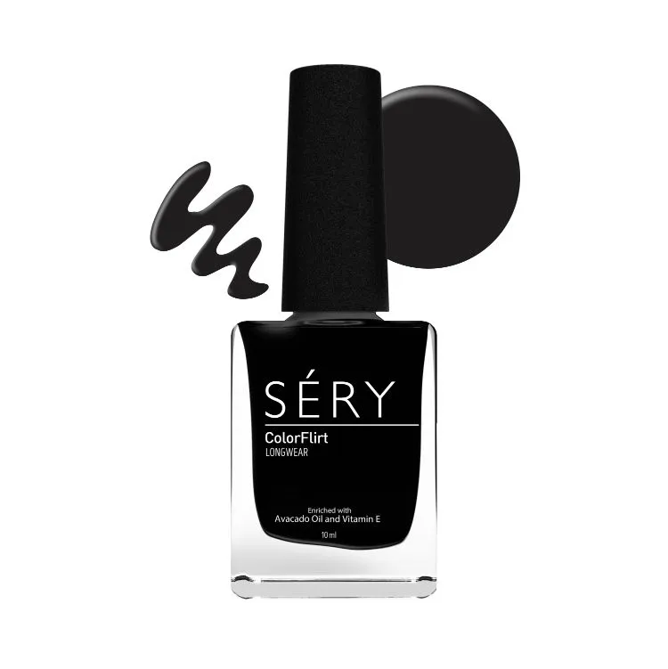 SERY Colorflirt Nail Paint - Charcoal Black