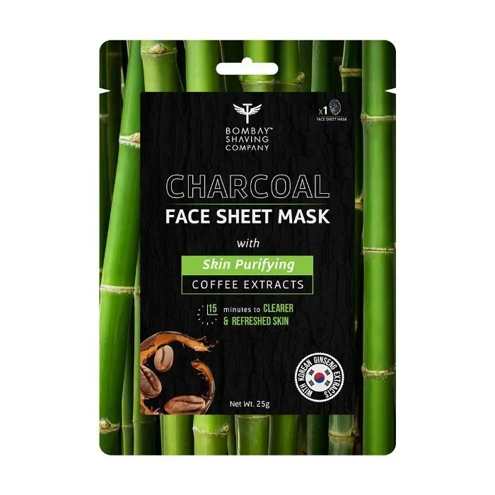 Bombay Shaving Company Charcoal Face Sheet Mask (Pack of 1) | For Easy At-Home Skin Restoration