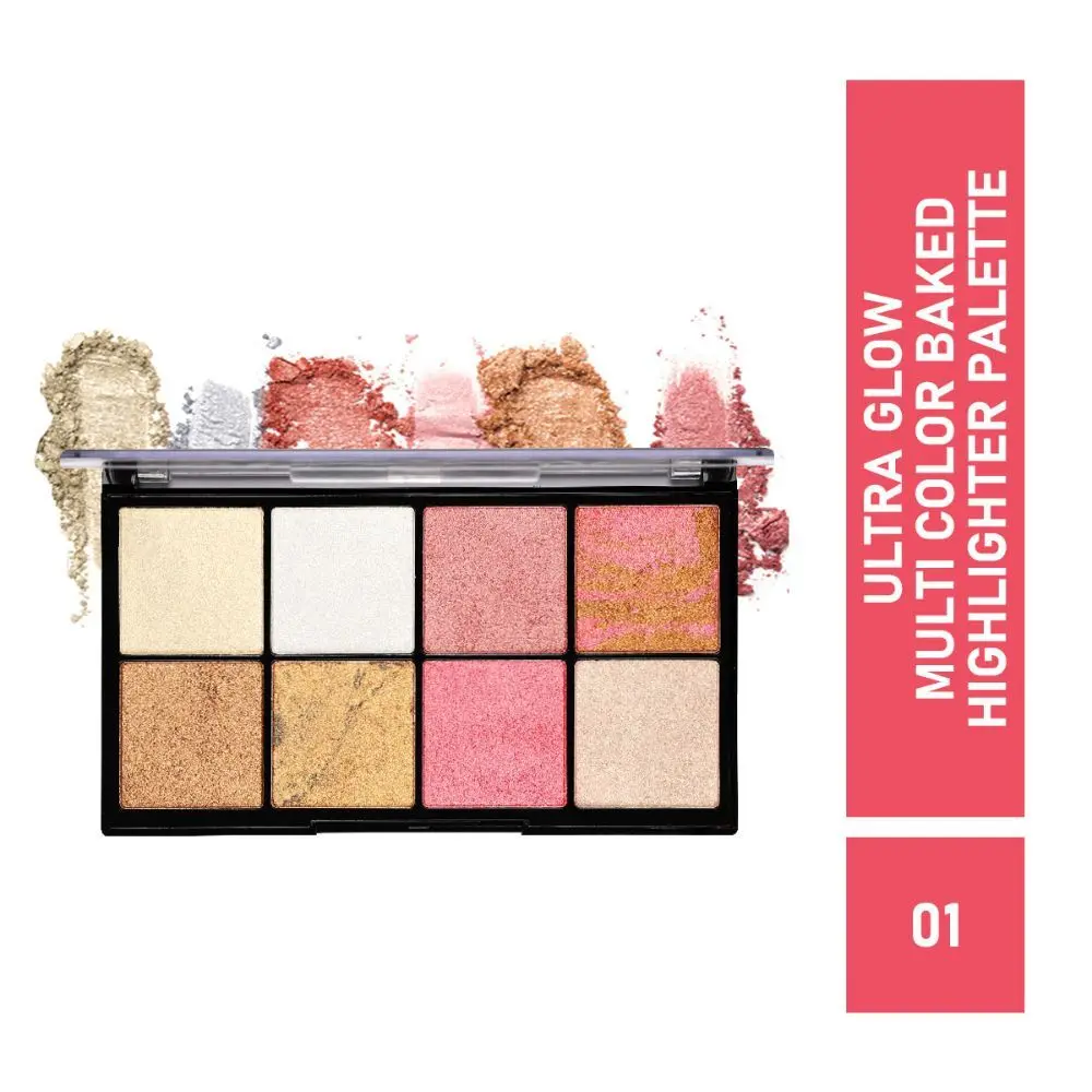 Half N Half HD PRO, Ultra Glow Multicolour Baked Highlighter Palette, Multicolor-01 (24g)