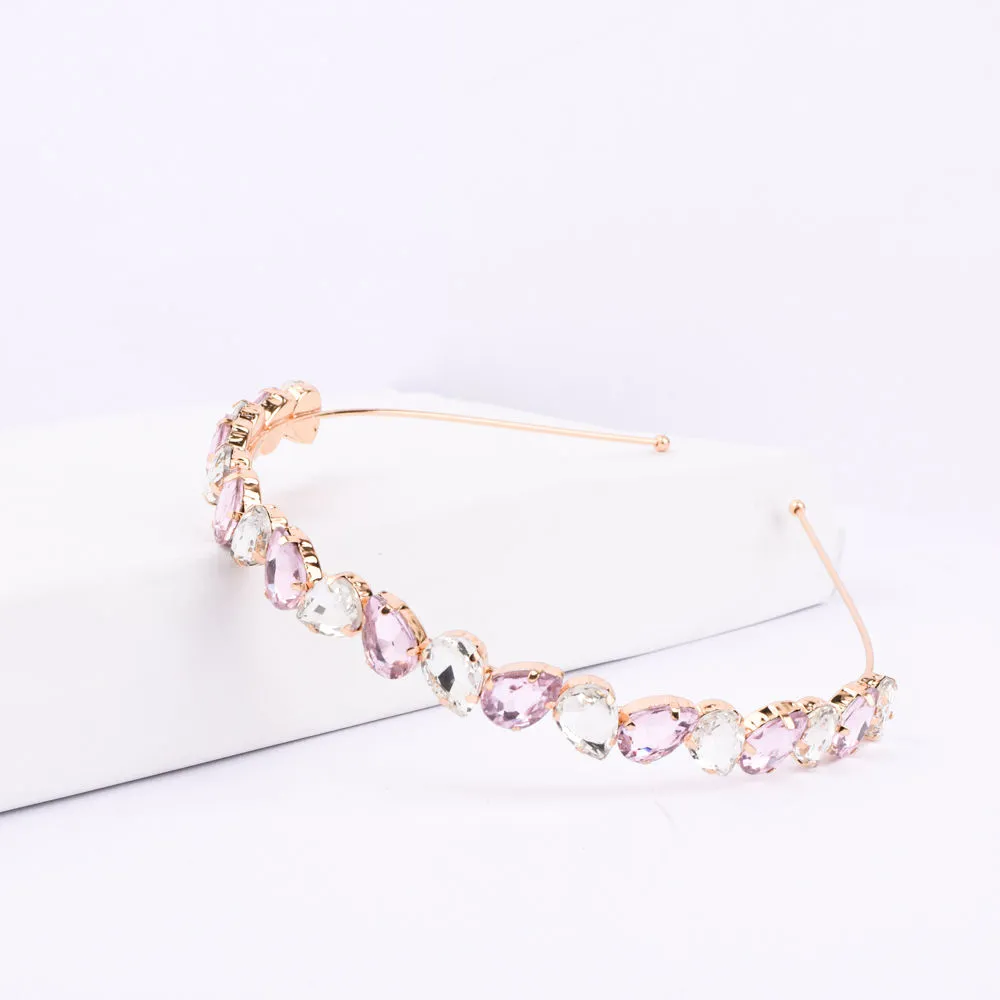 Ferosh Nefertiti Light Pink-White Crystal Hair Band