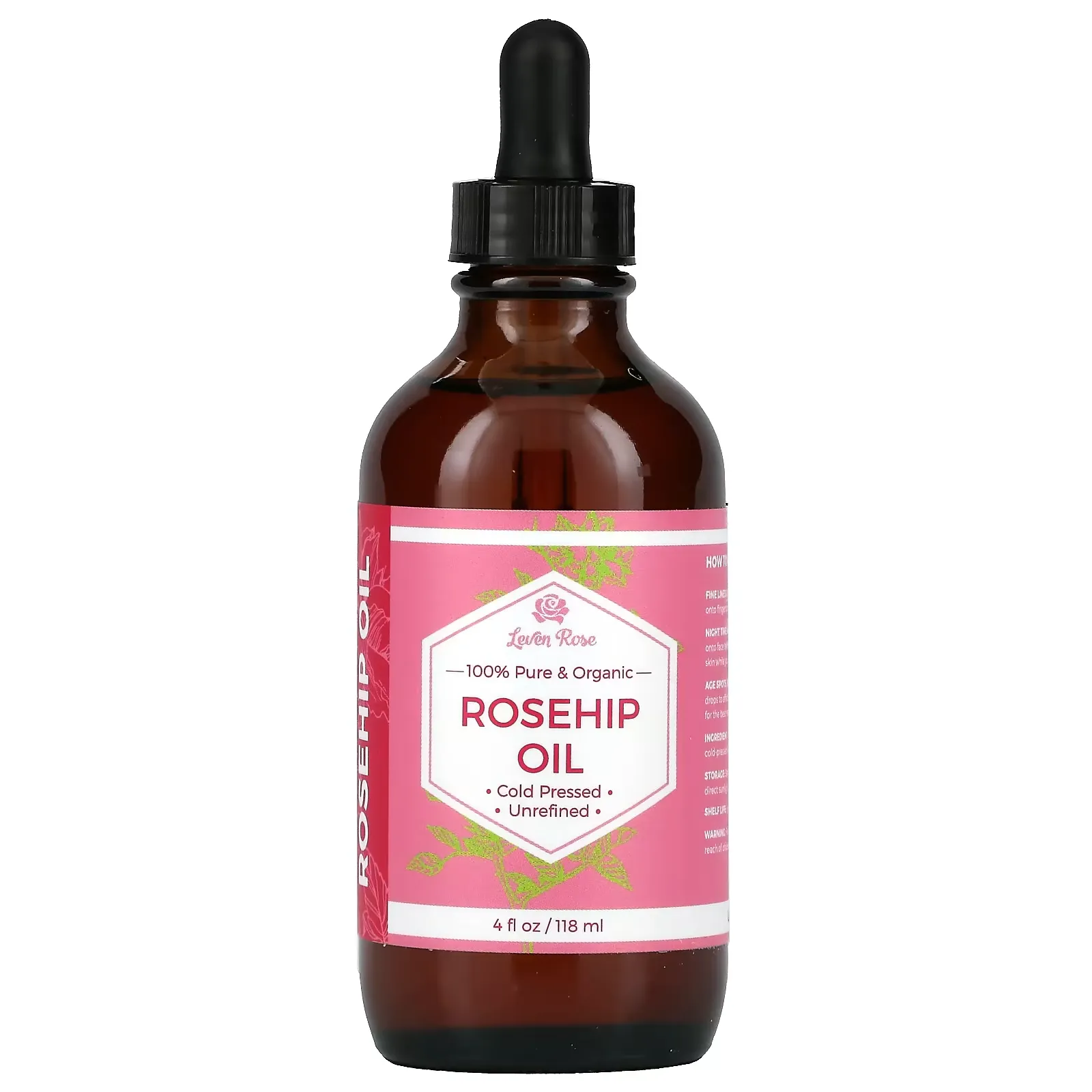 100% Pure & Organic, Rosehip Oil, 4 fl oz (118 ml)