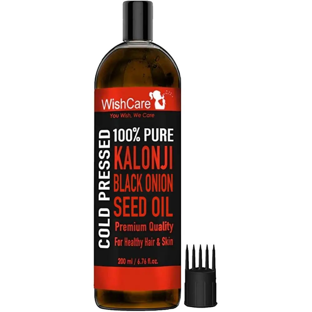 WishCare Premium Cold Pressed Kalonji Black Onion Seed Oil for Healthy Hairs and Skin (200 ml)