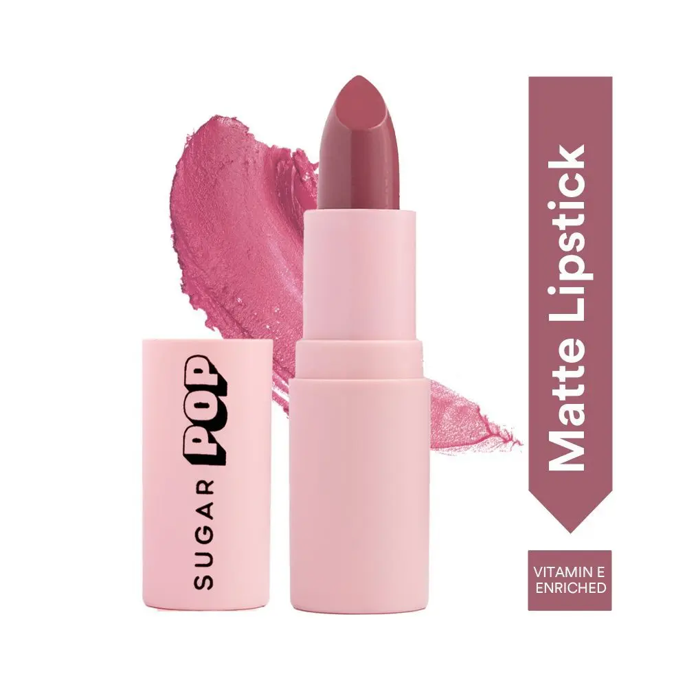 SUGAR POP Matte Lipstick - 01 Taupe (Dusty Rose) a€“ 4.2 gm a€“, matte Texture & Non-drying Formula, Lipstick for Women