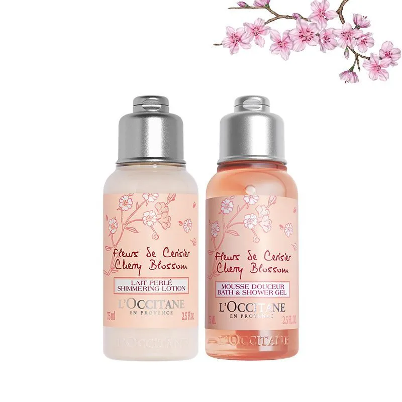 L'Occitane Cherry Blossom Travel Set with Body Shower Gel & Body Lotion