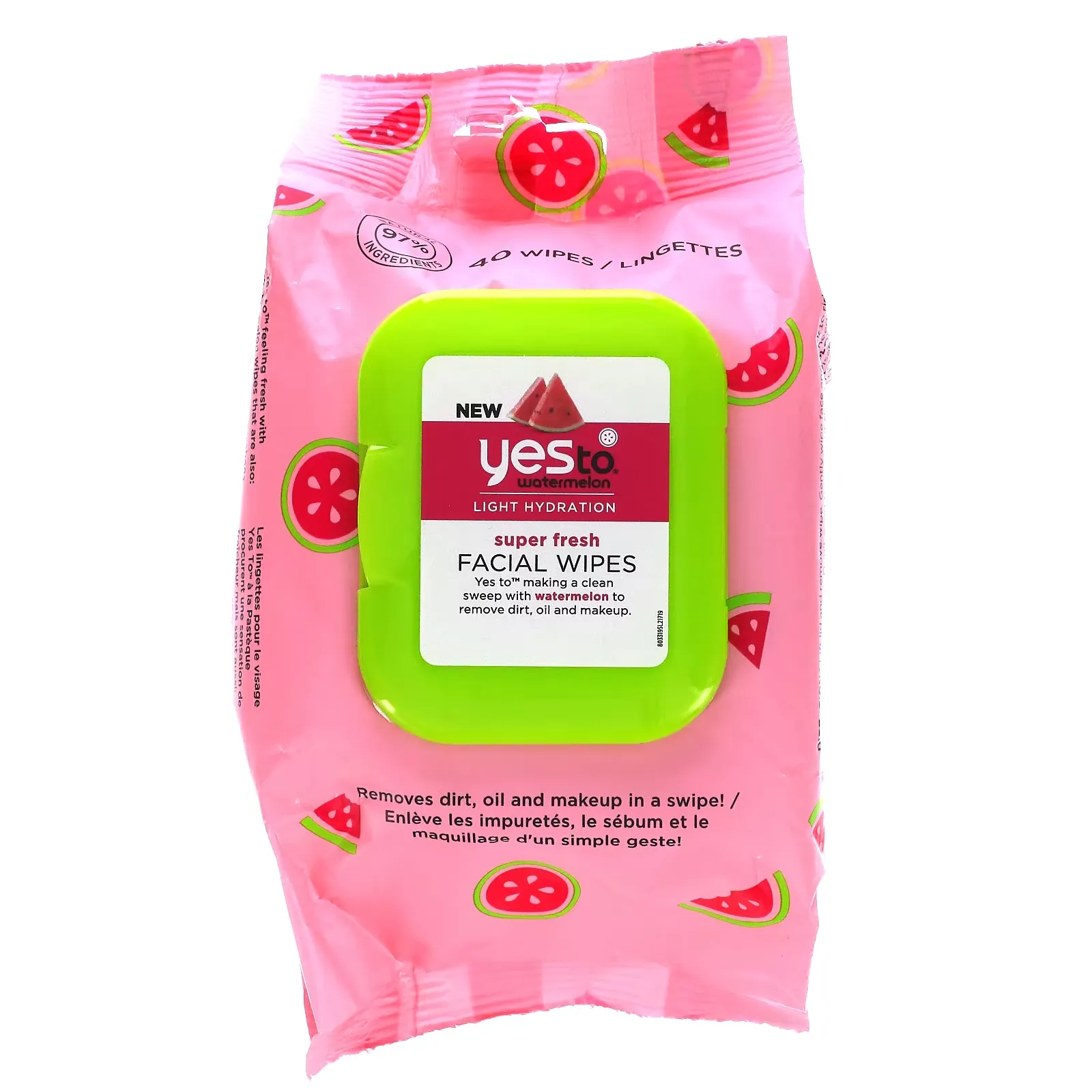 Watermelon, Super Fresh Facial Wipes, 40 Wipes