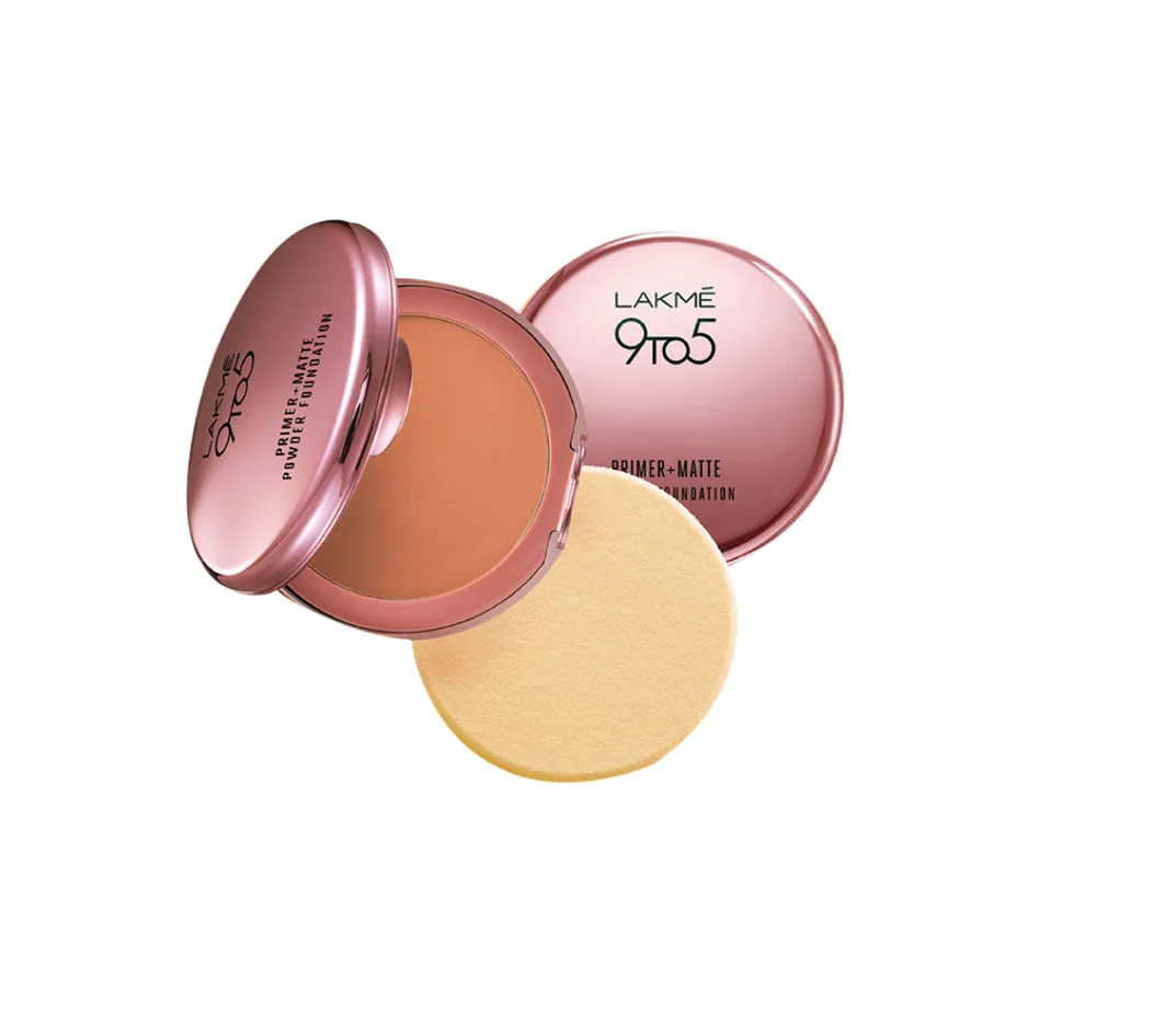 Lakme 9 to 5 Primer + Matte Powder Foundation Compact - Natural Almond