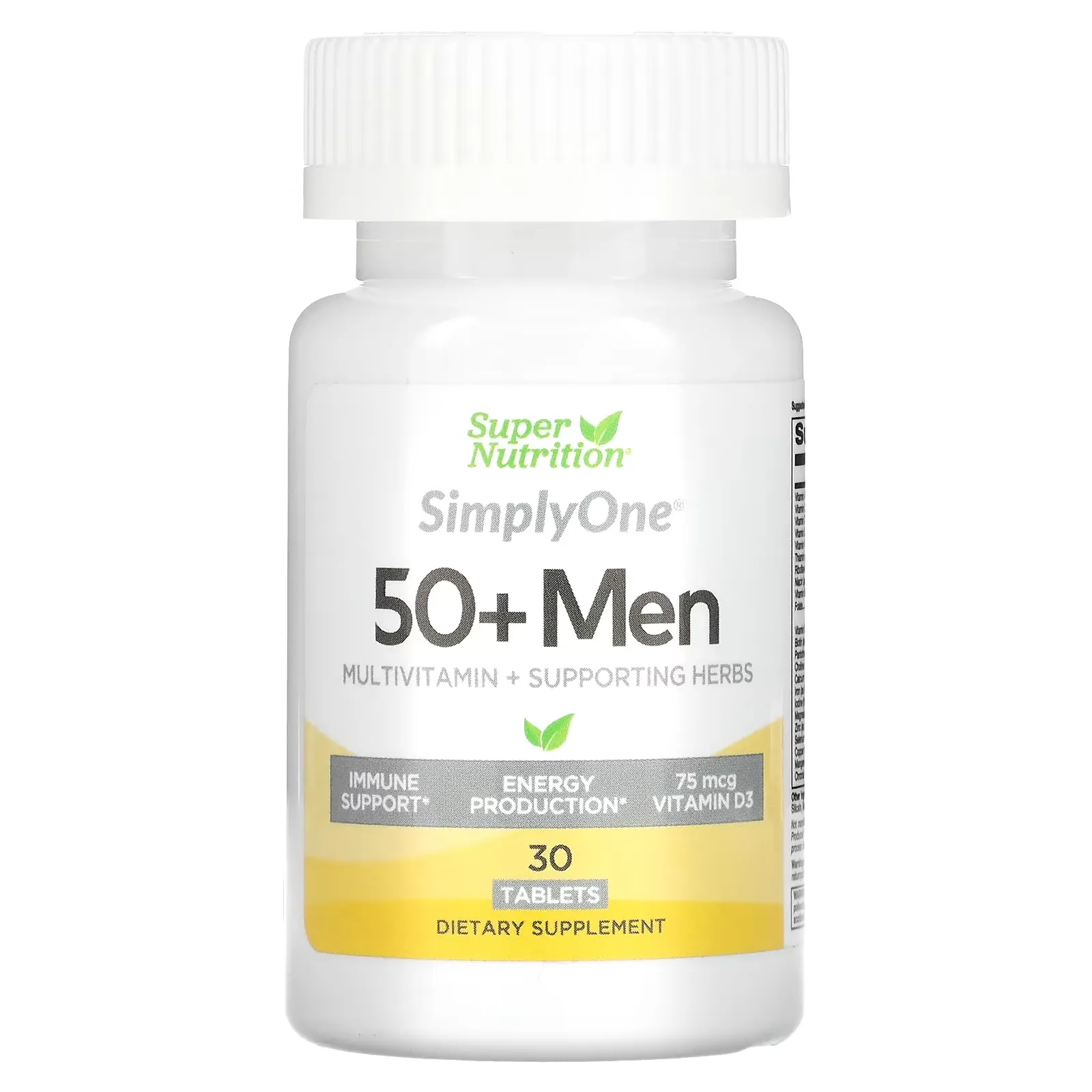 SimplyOne, Men’s 50+ Multivitamin with Supporting Herbs, 30 Tablets